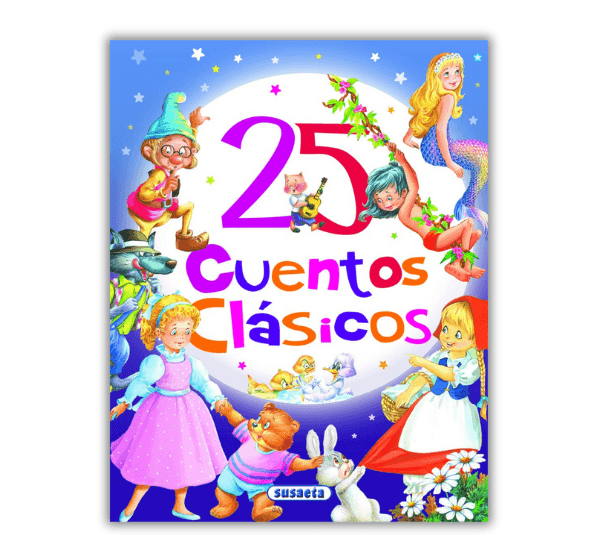 Portada del libro 25 cuentos clásicos de Susaeta, con ilustraciones a todo color.