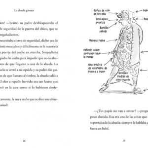 Ilustración de La increíble historia de la abuela gánster mostrando las características graciosas de la abuela.