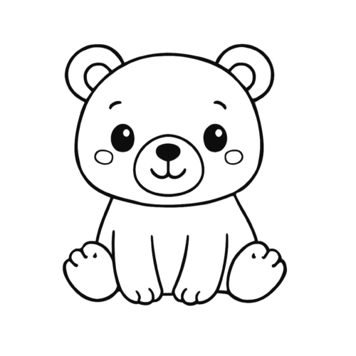 imagen de un oso del libro mis primeros dibujos para colorear