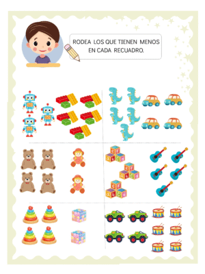 Página de actividades del libro Mis primeras matemáticas